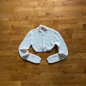 Lioness Light Pink Fine Knit Cropped Turtleneck Sweater City of Angels XXS Blush